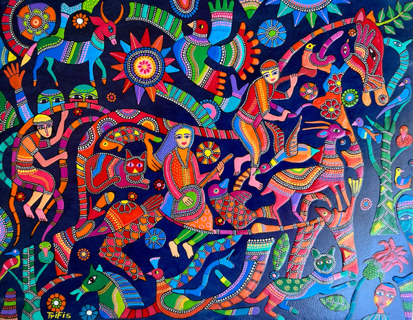 Abderrahim Trifis — small oil painting, Moroccan art