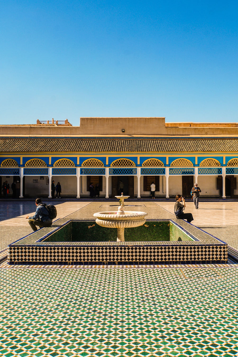 Courtyard and fountain of the Bahia Palace in Marrakech