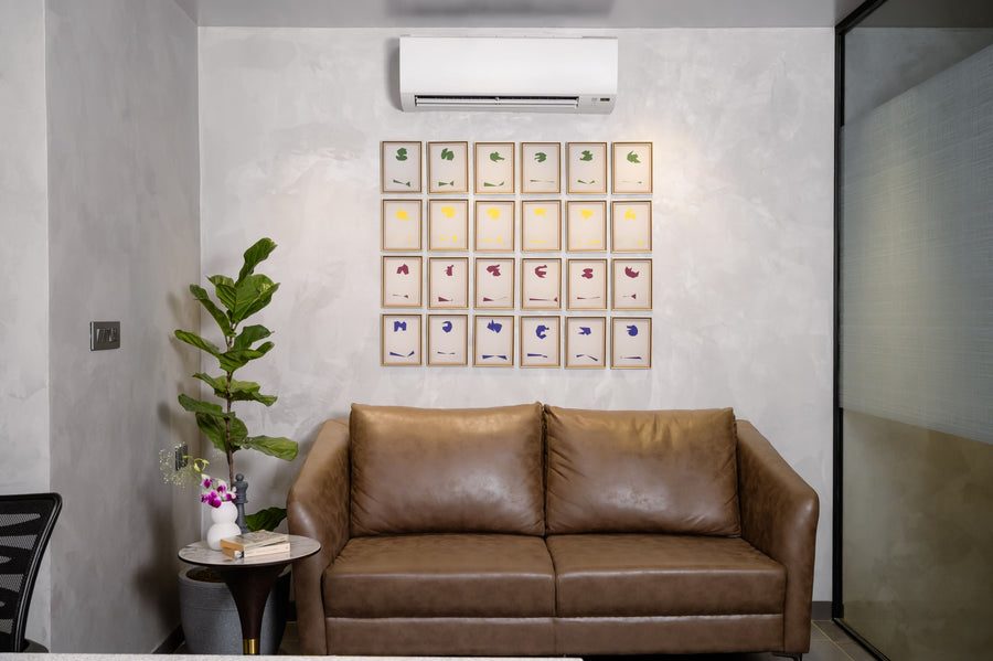 Œuvre d’art dans un intérieur contemporain
