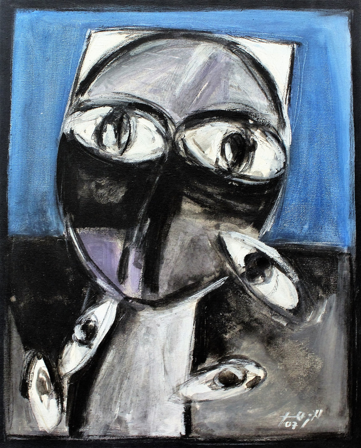 Tableau acrylique — Abdelkarim El Azhar, 55 × 45 cm