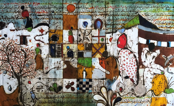 Mbarek Balili — Grand tableau à l’huile — tableau marocain