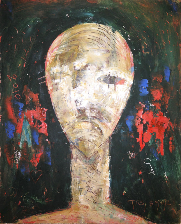 Smail Tirsi — Petit tableau abstrait marocain