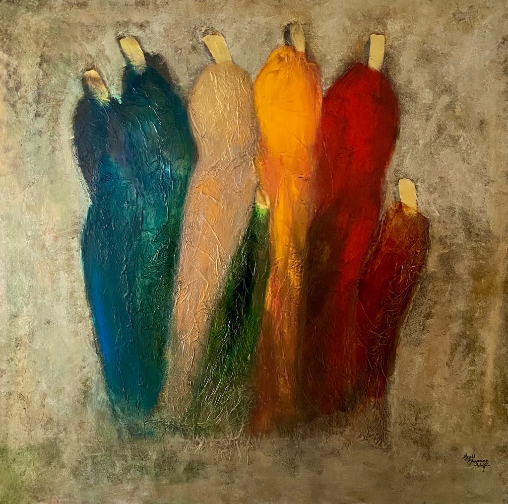 Large Moroccan Abstract Painting — Wafaa Mezouar