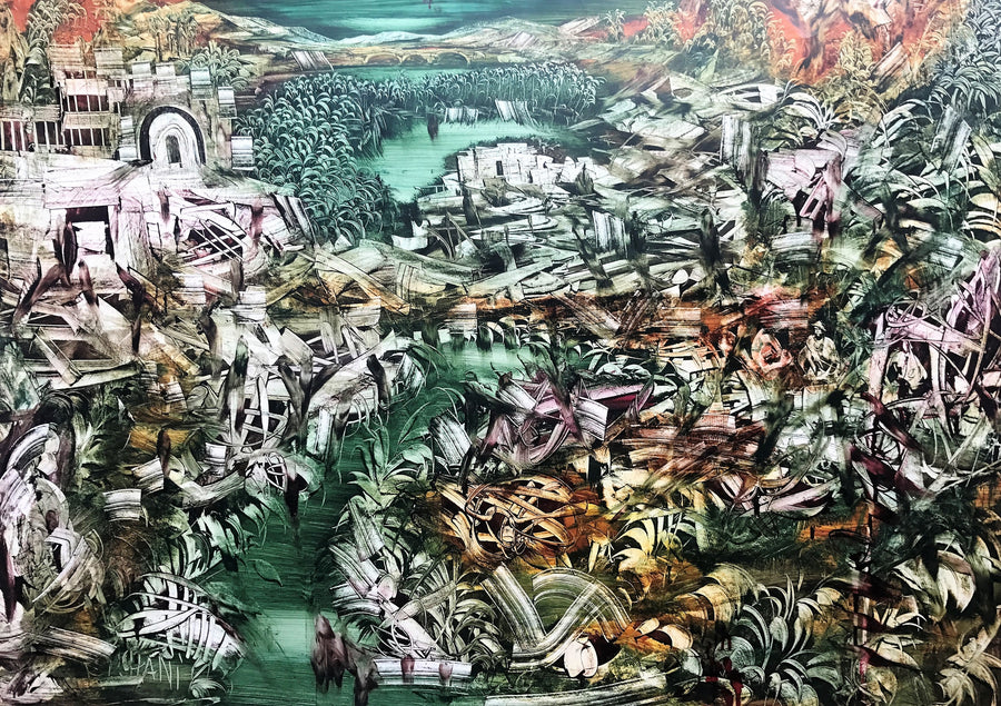 Mohamed El Hani — Grande œuvre en technique mixte