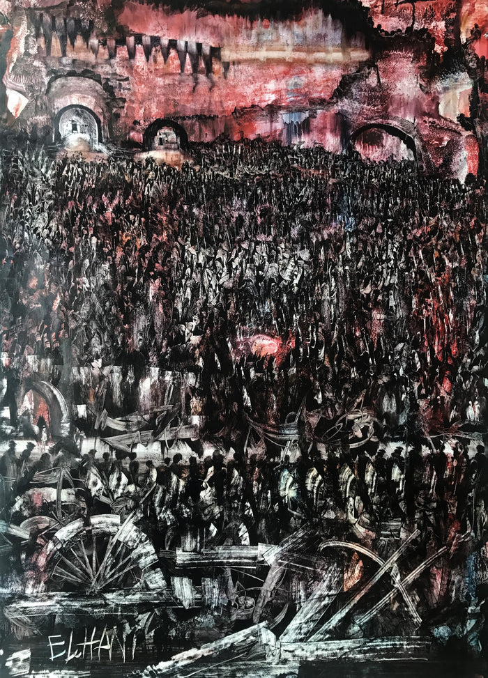 Mohamed El Hani — Grande œuvre en technique mixte