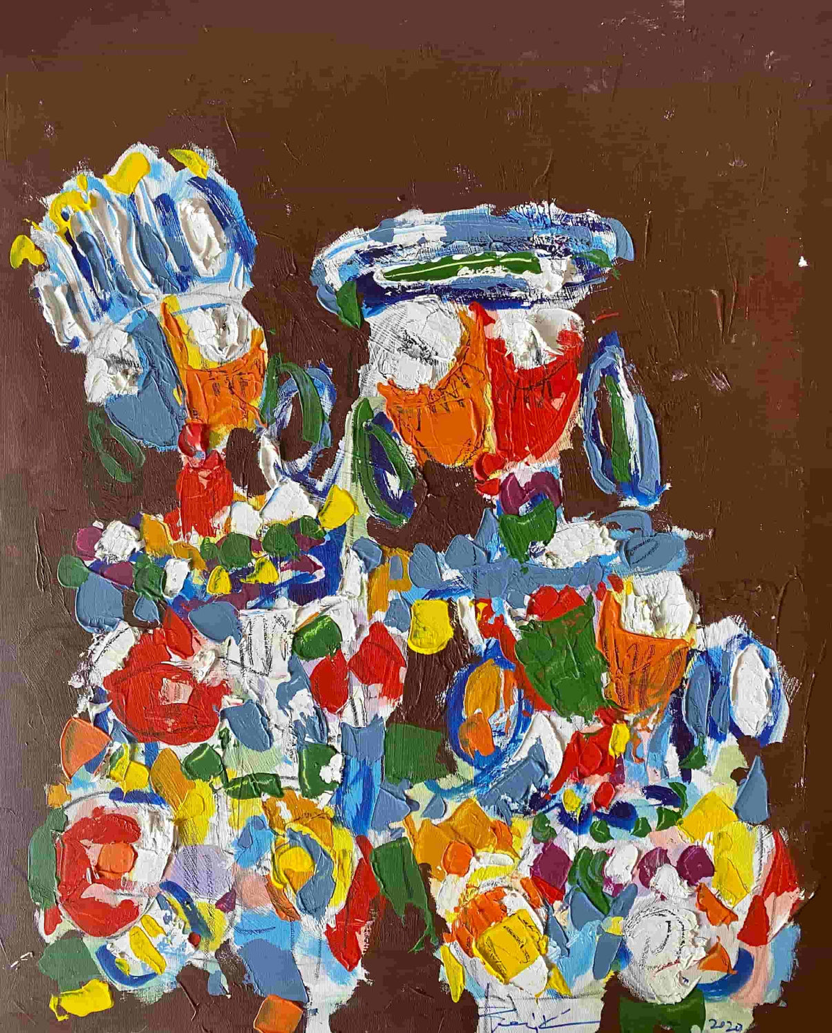 Large Moroccan Figurative Painting III — Salah Benjkan