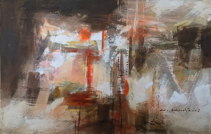 Najib Lahrichi — Grand tableau abstrait marocain