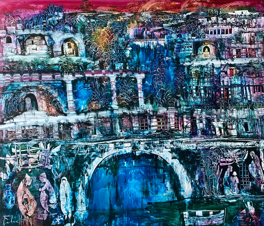 Mohamed El Hani — Grande œuvre en technique mixte