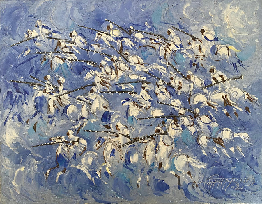 Abdelali Amayoud — Petit tableau à l’huile — tableau marocain