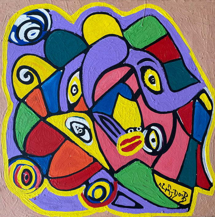 Mostafa Aloumari (Al Majdoub) — Grand tableau acrylique