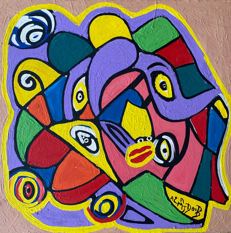 Mostafa Aloumari (Al Majdoub) — Grand tableau acrylique