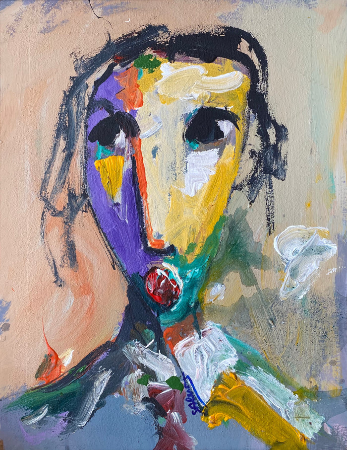 Salem Chouata — Petite œuvre en technique mixte