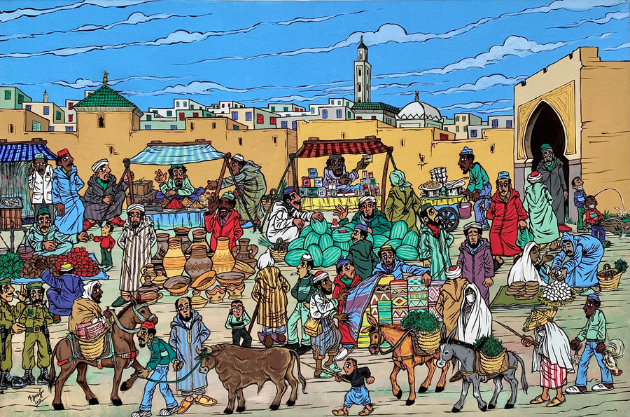Youssef Moukrim — Grand tableau paysage marocain