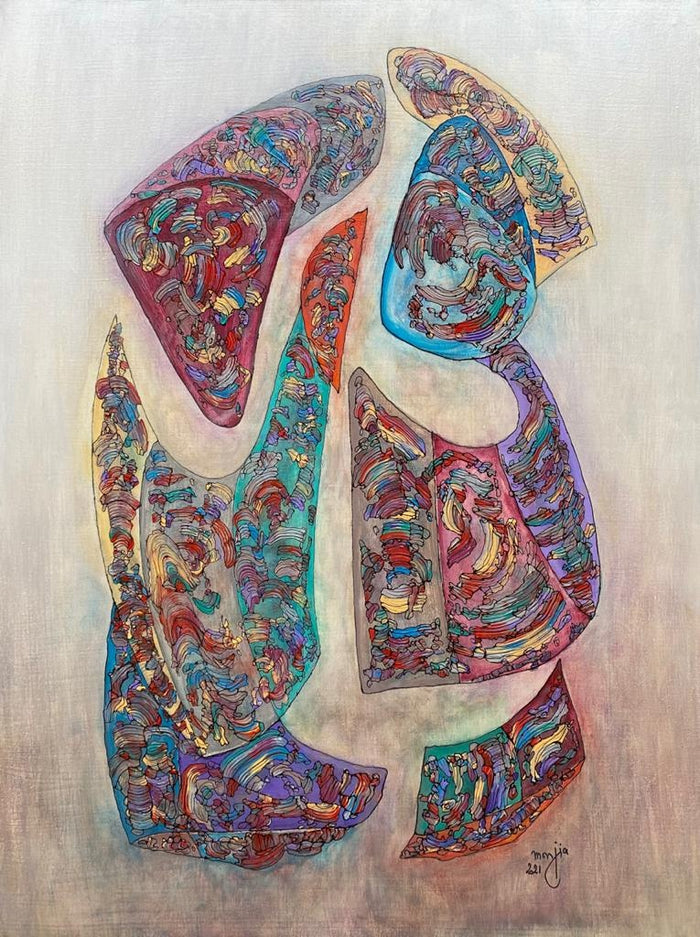 Monjia Chakroun — Grand tableau acrylique