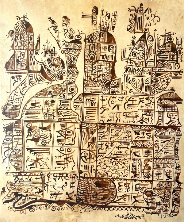 Mohamed Zouzaf — mixed-media artwork, Moroccan art