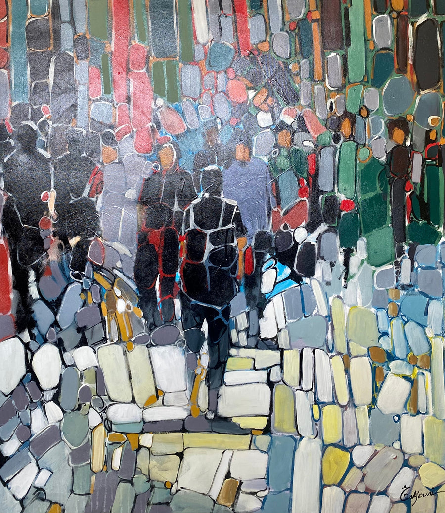 Mohamed Eskouni — Grande œuvre en technique mixte