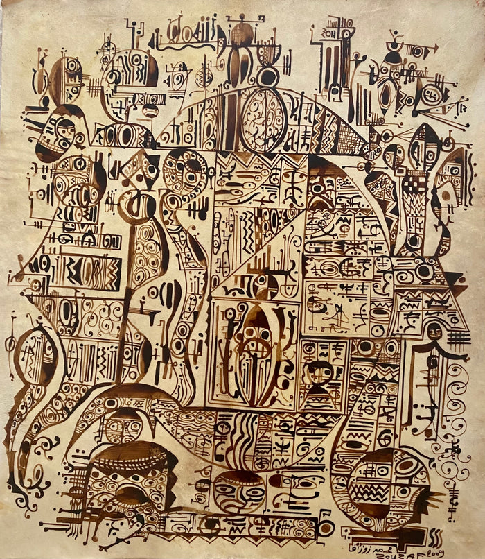 Mohamed Zouzaf — Œuvre en technique mixte