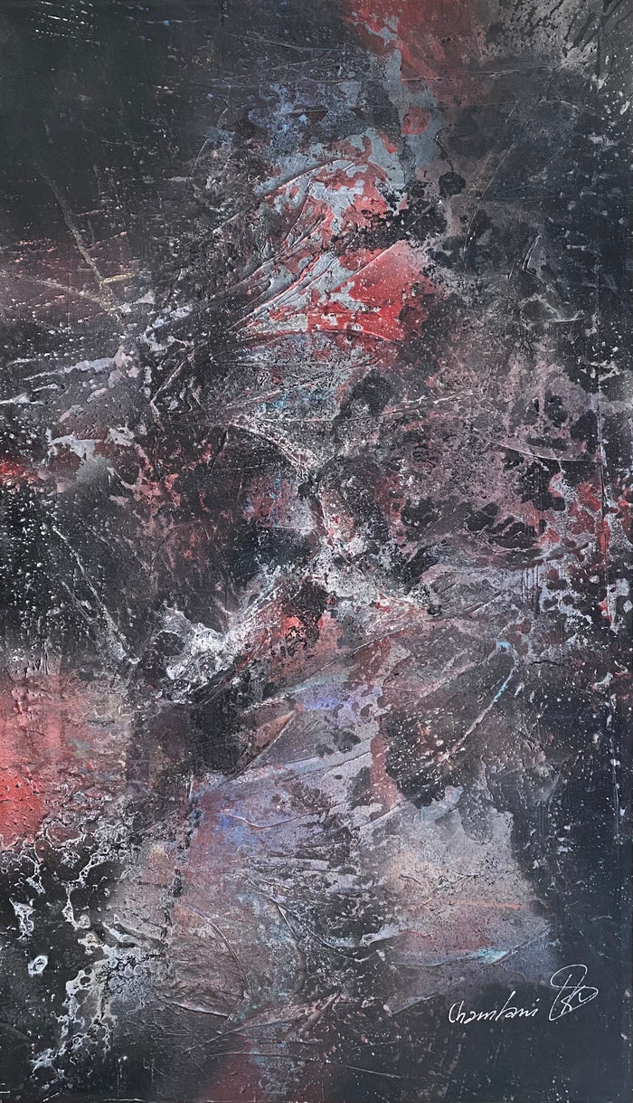 Othmane Chamlani — Grand tableau abstrait marocain