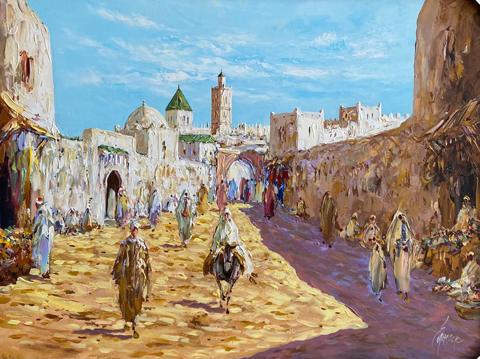 Ahmed Lahmer — Grand tableau acrylique — tableau marocain