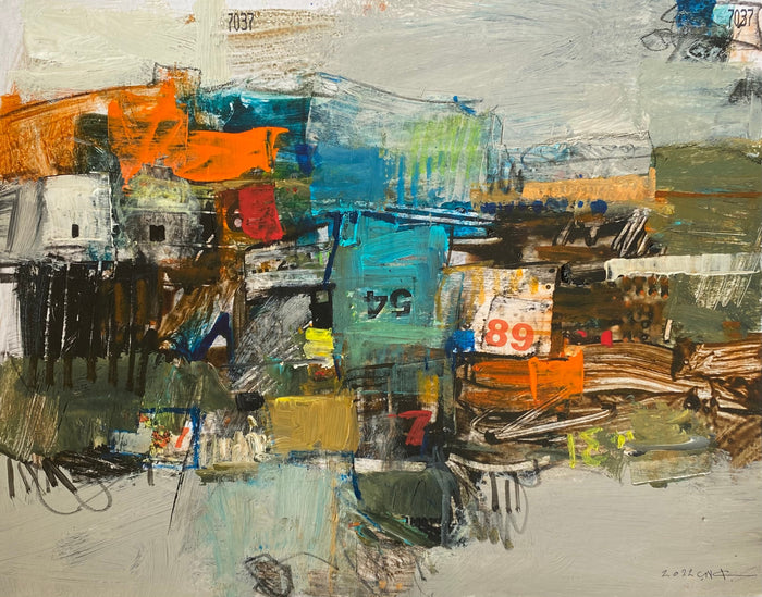 Rachid Taleb — Petit tableau abstrait marocain