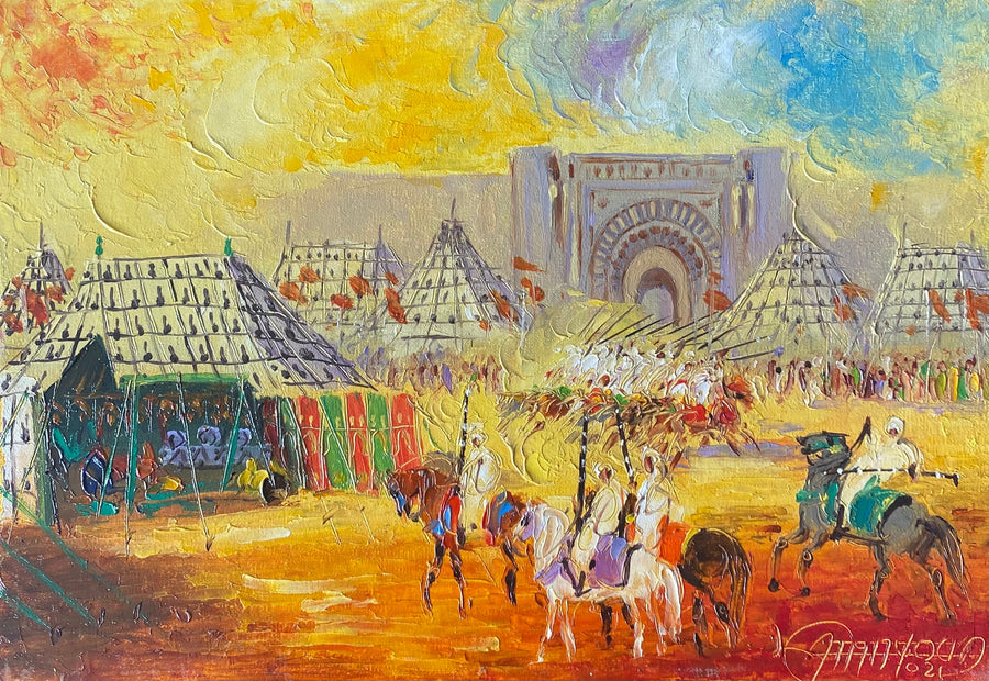 Abdelali Amayoud — Petit tableau à l’huile — tableau marocain