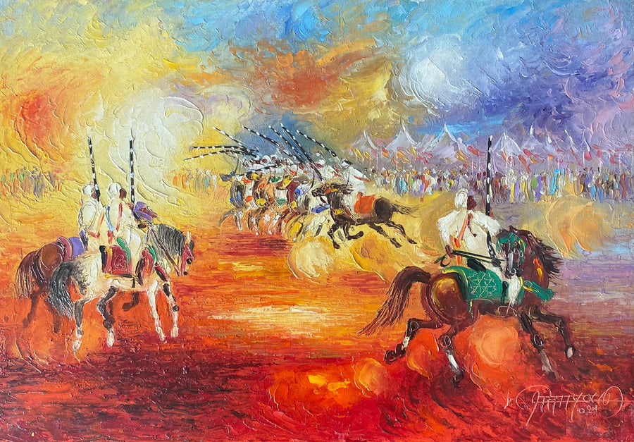 Abdelali Amayoud — Petit tableau à l’huile — tableau marocain