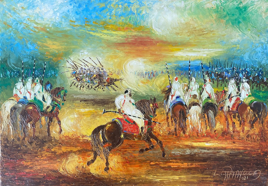 Abdelali Amayoud — Petit tableau à l’huile — tableau marocain