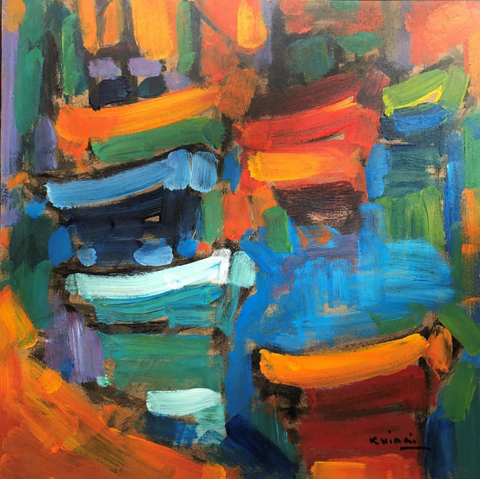 Mohamed Khiari — Petit tableau acrylique — tableau marocain