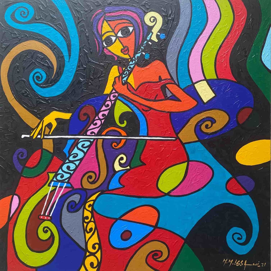 Mohamed Issami — Grand tableau acrylique