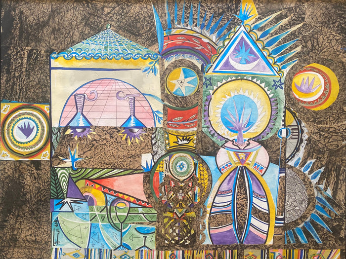 Mustapha Ziani — Collage contemporain, collage sur toile