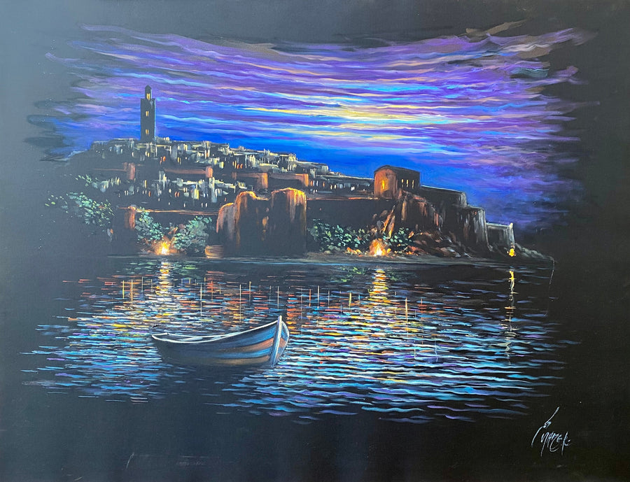 Ahmed Lahmer — Grande œuvre en technique mixte — tableau marocain