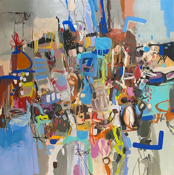 Youssef Zouhari — Grand tableau abstrait marocain