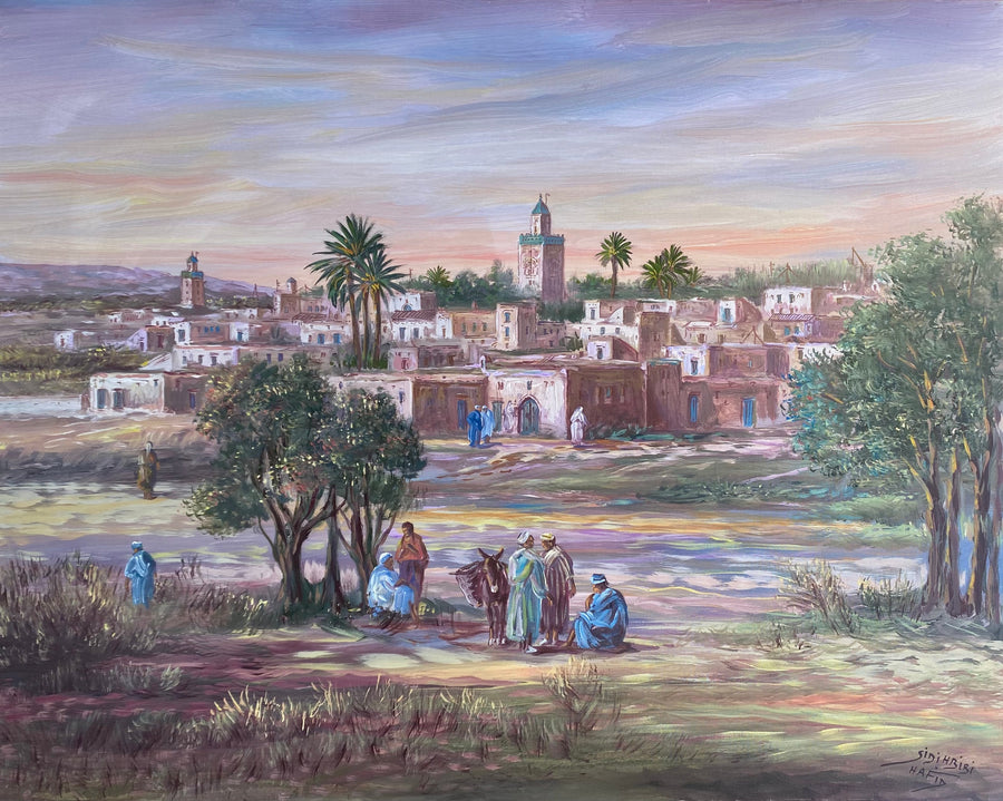 Hafid Sidi Hbibi — Grande œuvre en technique mixte — tableau marocain