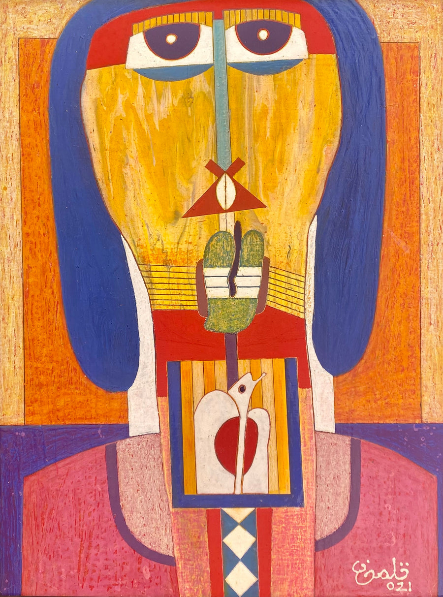 Abdelhamid Kalmoun — Œuvre en technique mixte — tableau marocain