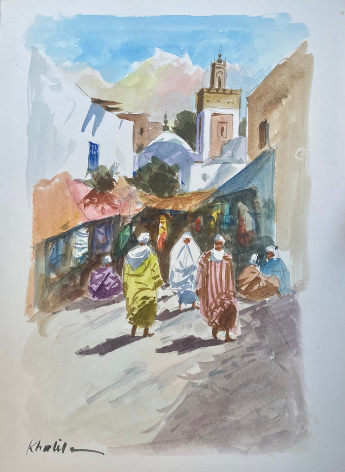 Mohamed Khalil — Petite œuvre en technique mixte — tableau marocain