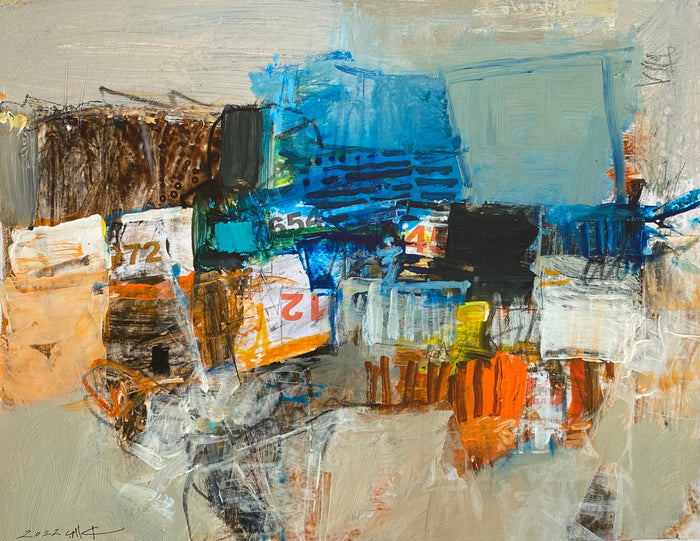 Rachid Taleb — Petit tableau abstrait marocain