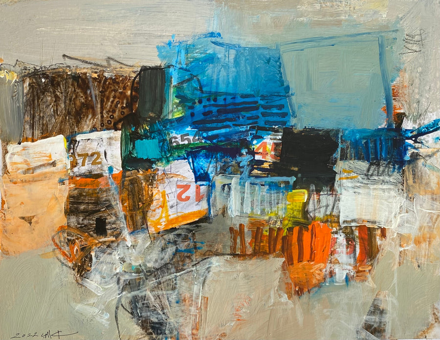 Rachid Taleb — Petit tableau abstrait marocain