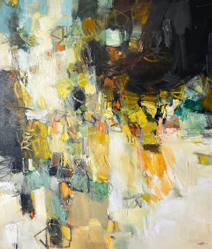 Rachid Taleb — Grand tableau abstrait marocain
