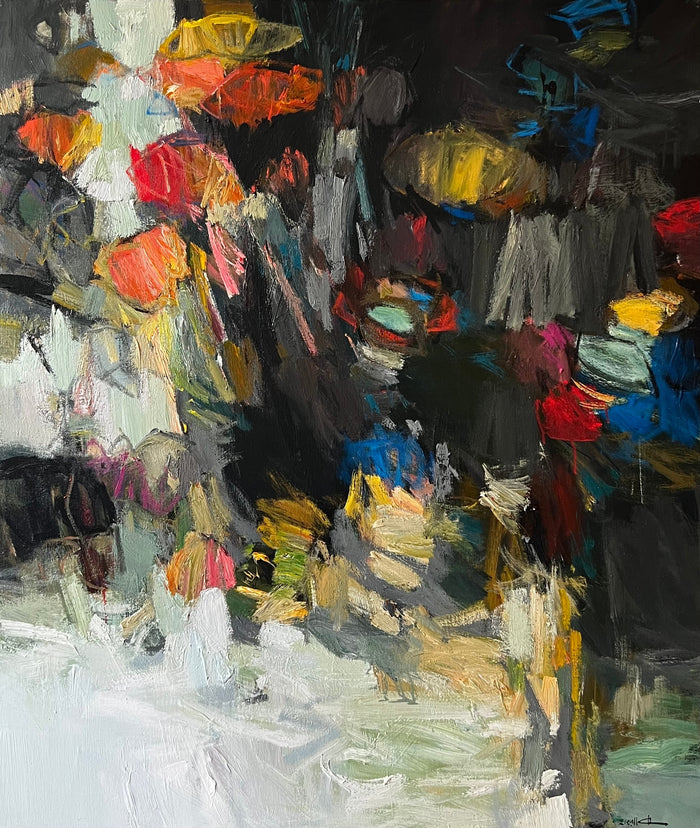 Rachid Taleb — Grand tableau abstrait marocain
