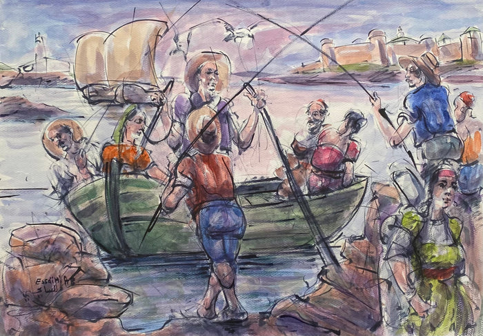 Abdeslam Essaihi — Œuvre en technique mixte — tableau marocain