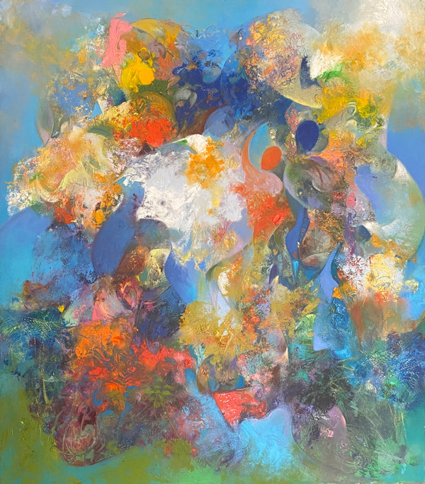 Mohammed Mansouri Idrissi — grand tableau à l'huile, art marocain