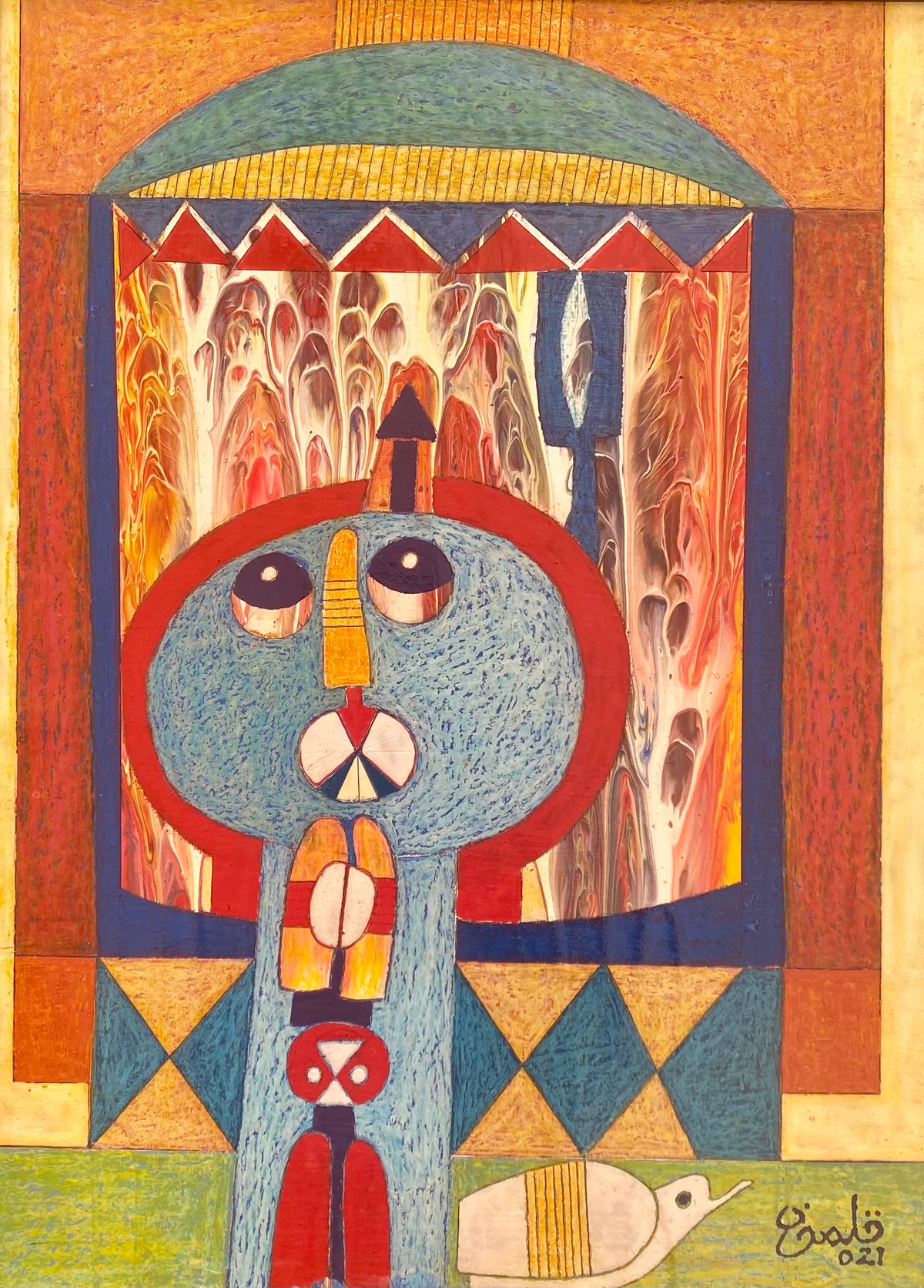 Abdelhamid Kalmoun — mixed-media artwork, Moroccan art