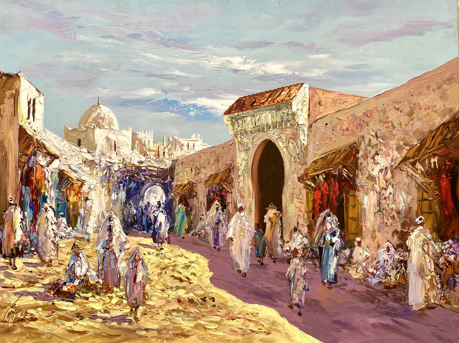 Ahmed Lahmer — Grande œuvre en technique mixte — tableau marocain