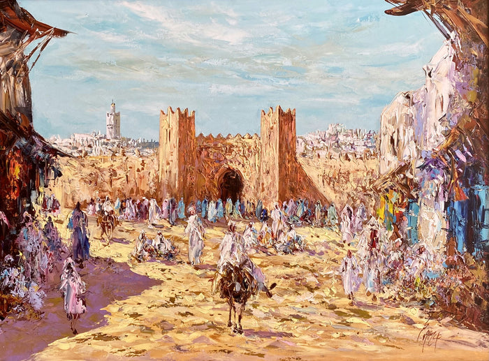 Ahmed Lahmer — Grand tableau acrylique — tableau marocain