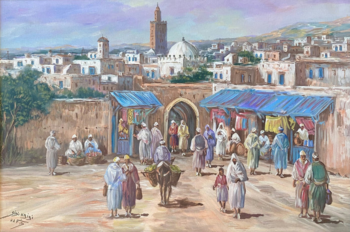 Hafid Sidi Hbibi — Grande œuvre en technique mixte — tableau marocain