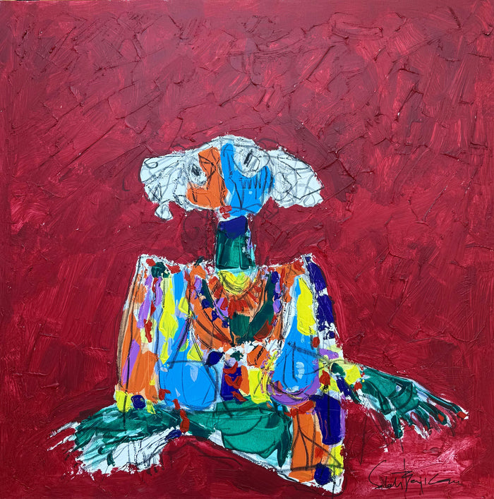 Salah Benjkan — Grand tableau acrylique