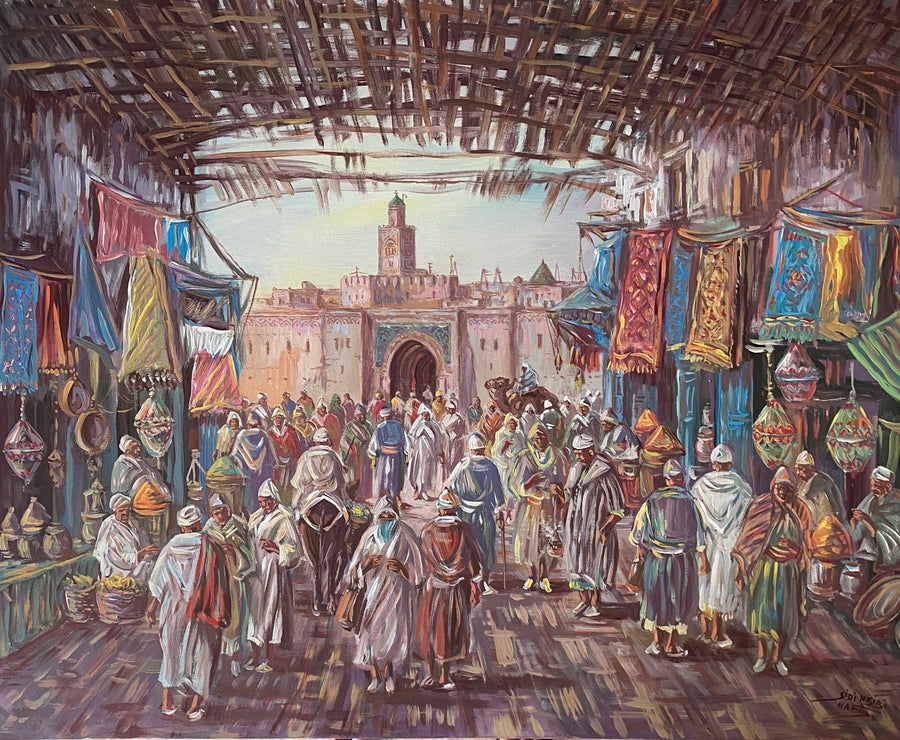 Hafid Sidi Hbibi — Grande œuvre en technique mixte — tableau marocain
